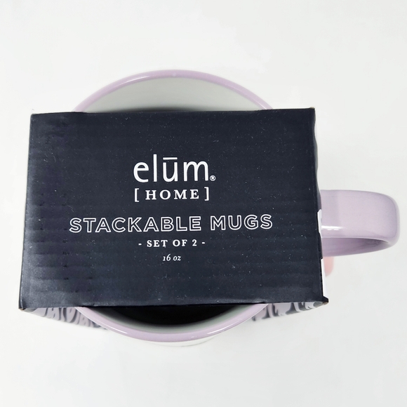 ELUM HOME Cute Halloween Purple & Pink Ghosts Stackable Mugs - Picture 3 of 4